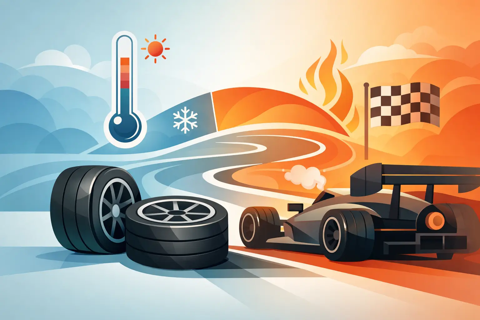 Adapter gomme racing à la température de piste