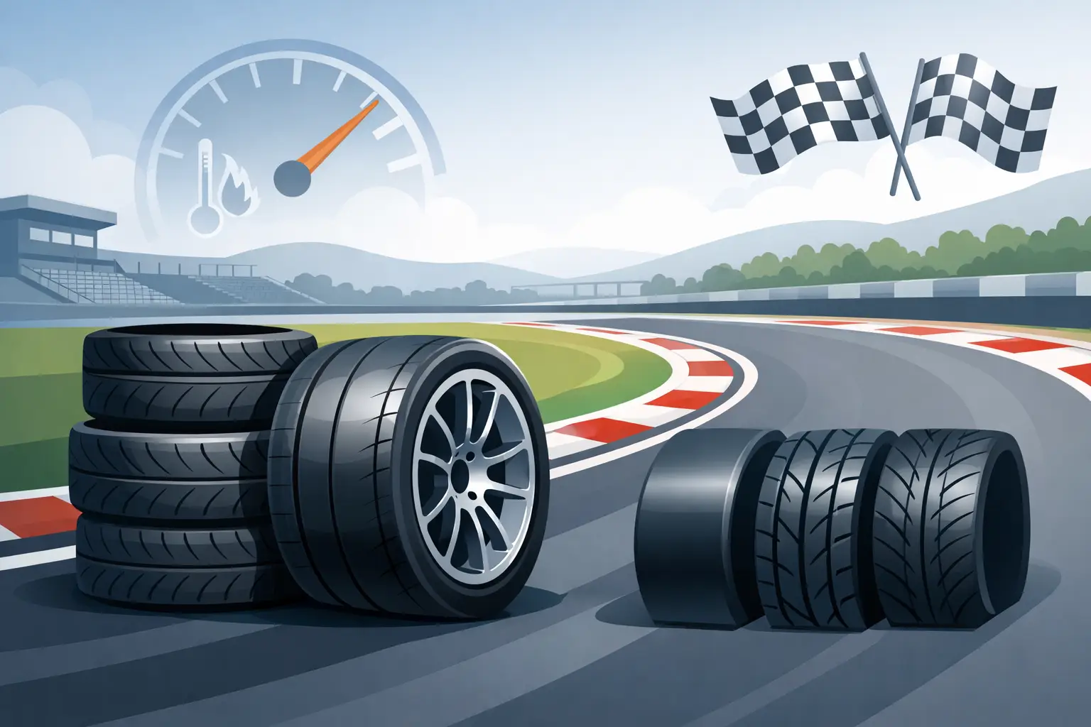 Guide gommes pneus racing pour le circuit