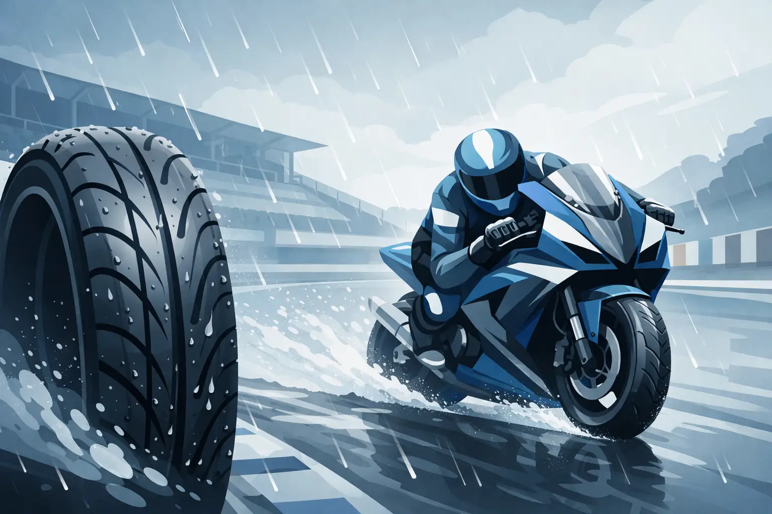 Meilleurs pneus pluie compétition moto