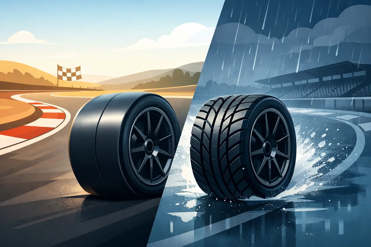 Slick ou pneu pluie : que monter sur piste ?