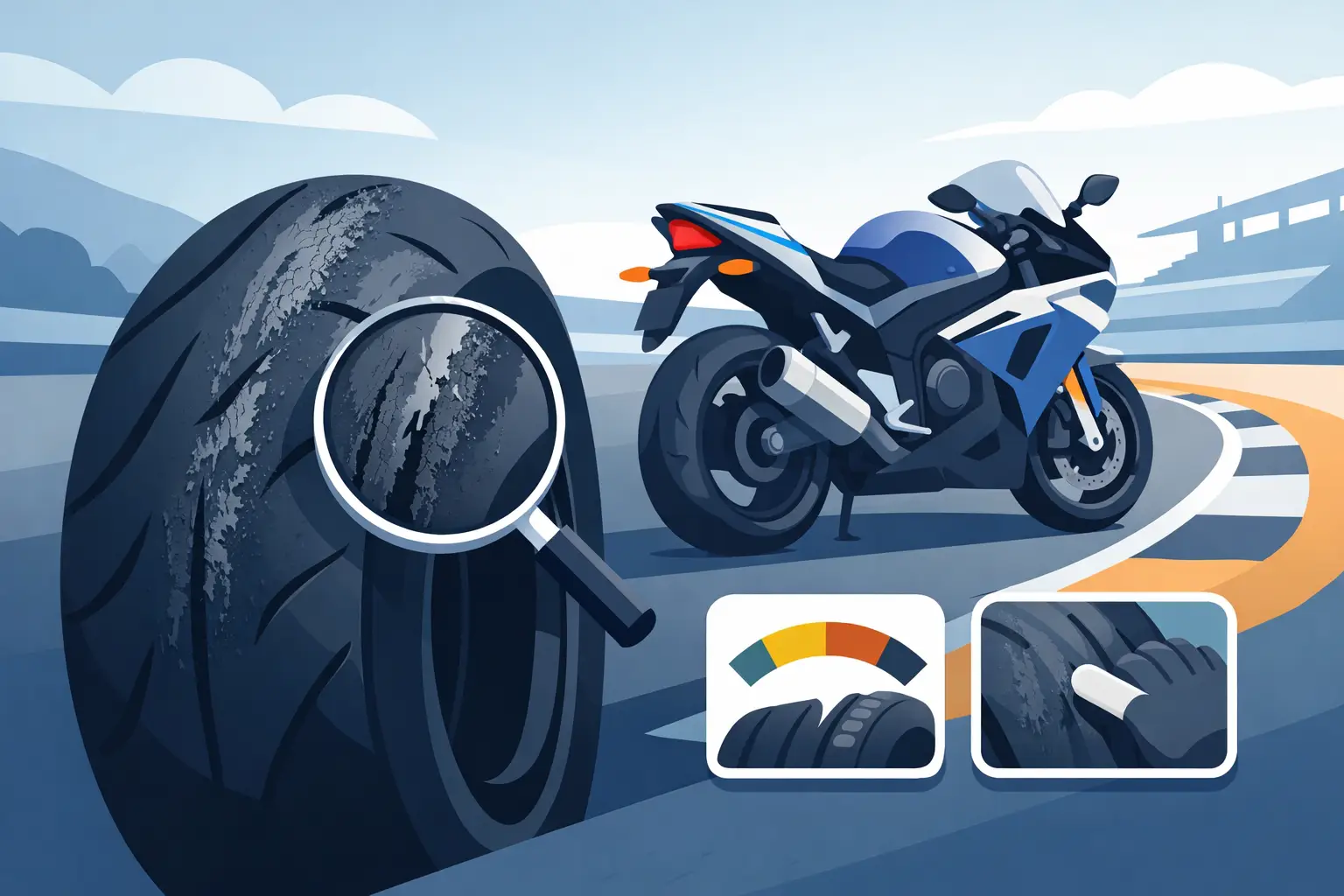 Identifier l’usure d’un pneu de piste moto