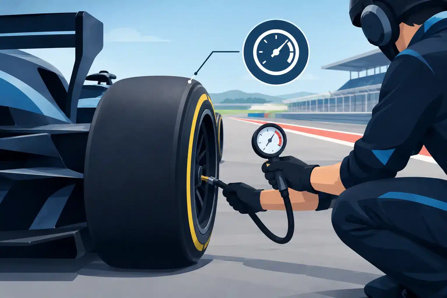 Optimiser la pression d’un slick sur piste