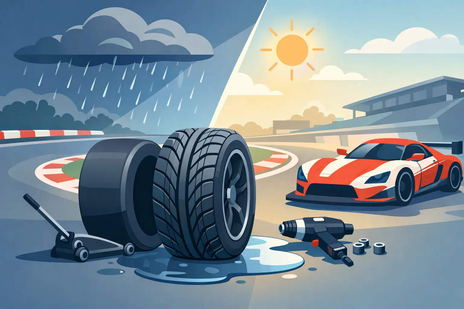 Quand changer un pneu pluie racing sur circuit ?
