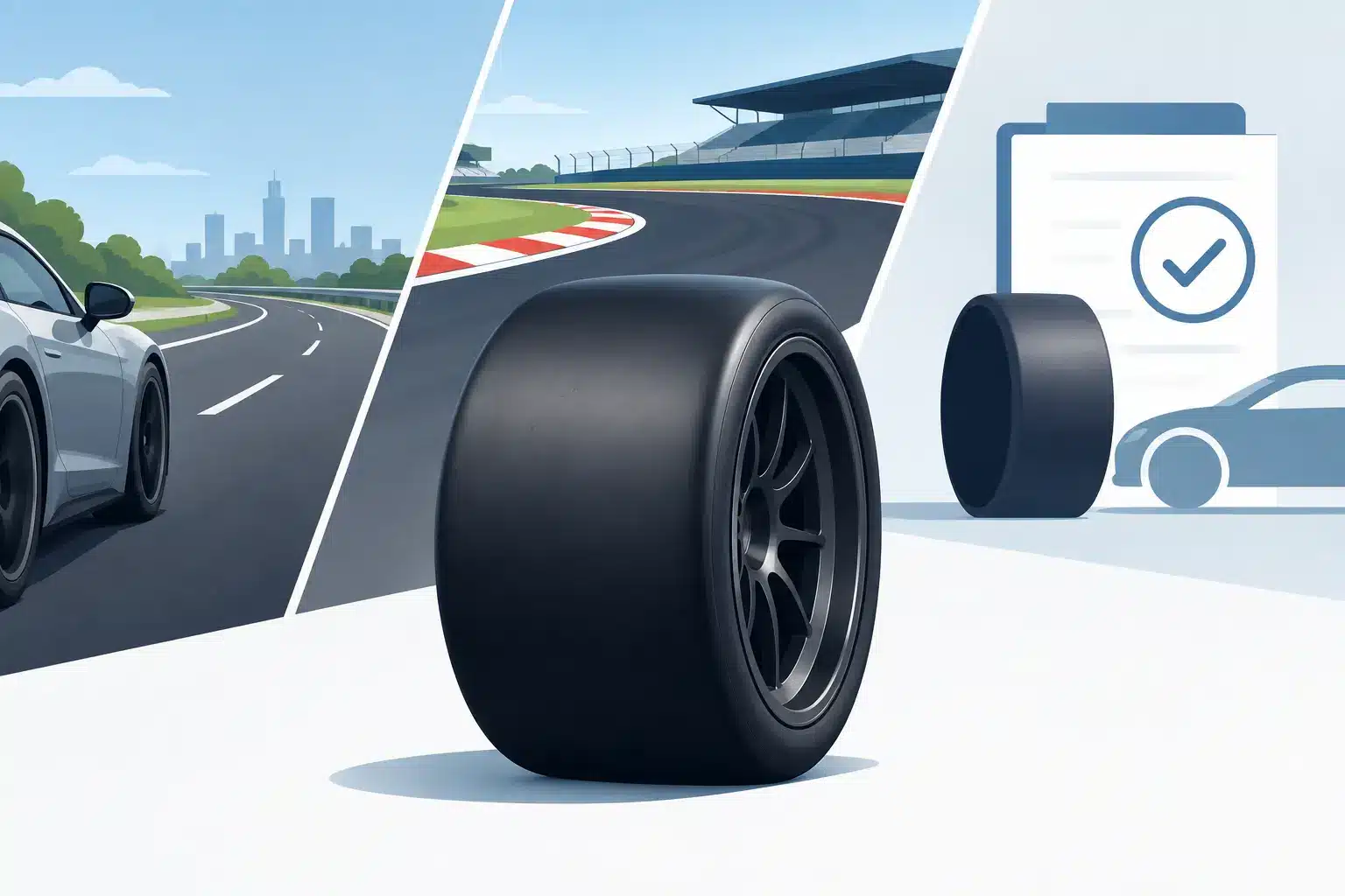 Pneus slick : homologation, circuit et route